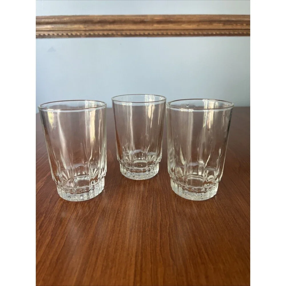 KIG Indonesia Clear 8 Oz Glass Tumblers Water Juice Glasses Set of 3